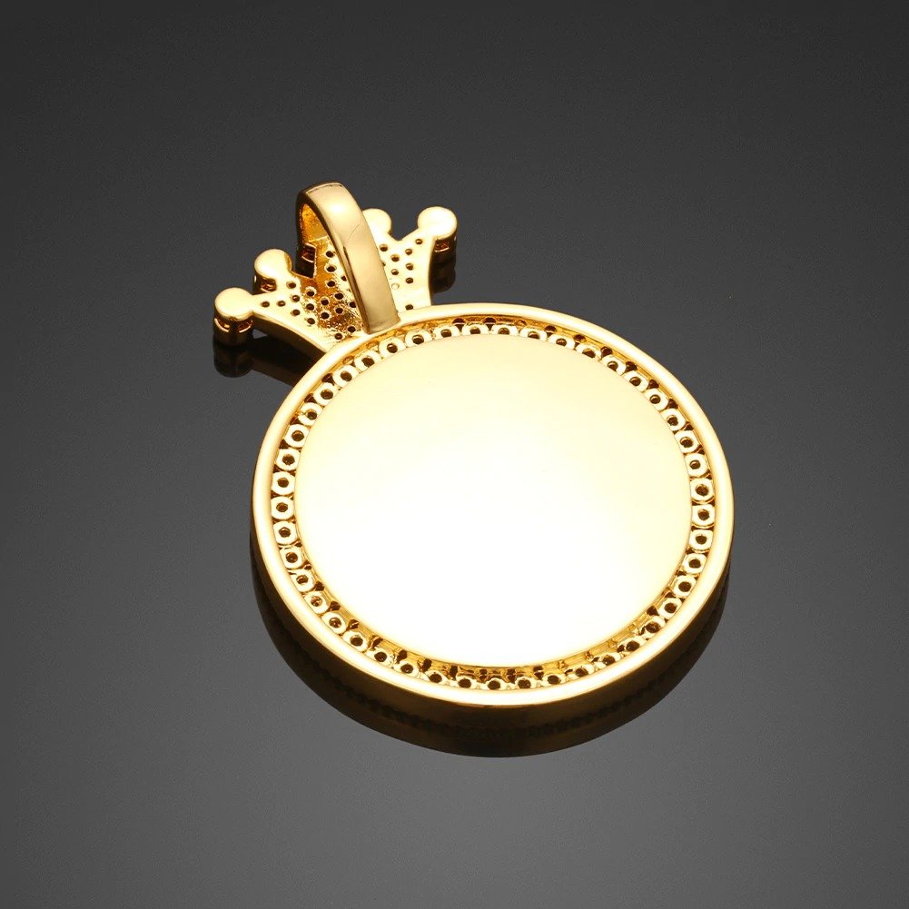 backside of the iced out photo necklace