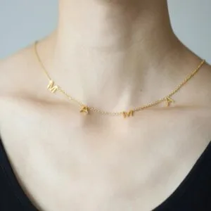 multiple letter name choker necklace women personalized