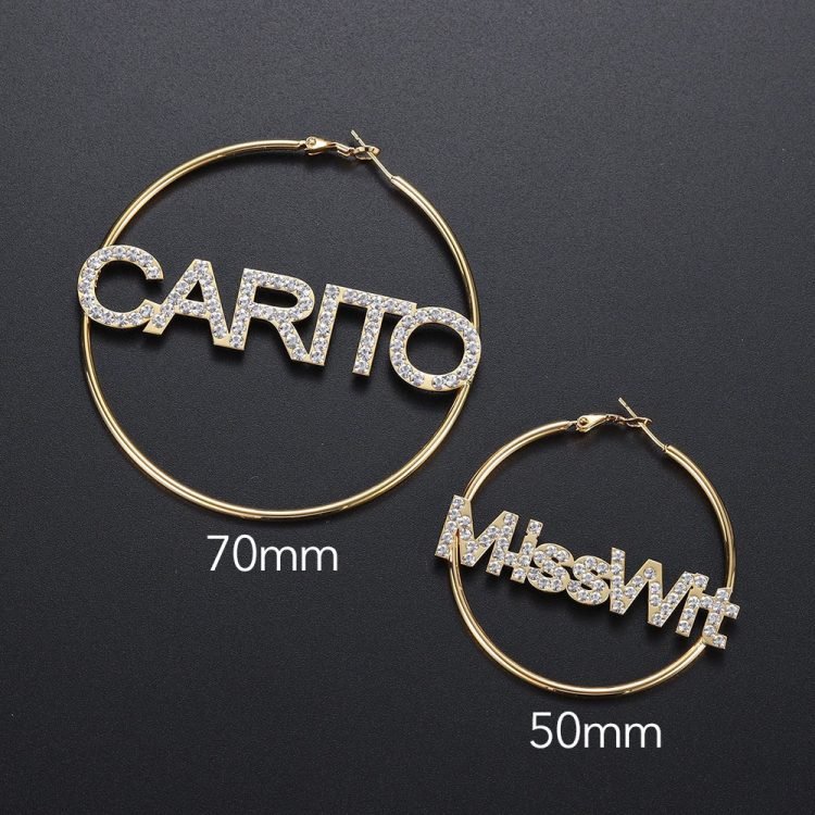 trendy fashion customized personalized 50 60 70 hoop earrings designs