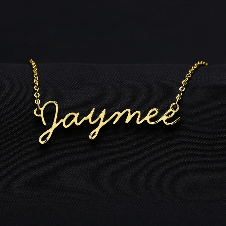 Custom Name Handwritten Font Name Necklace Women's Jewelry Shine Gold, Silver Rose Gold