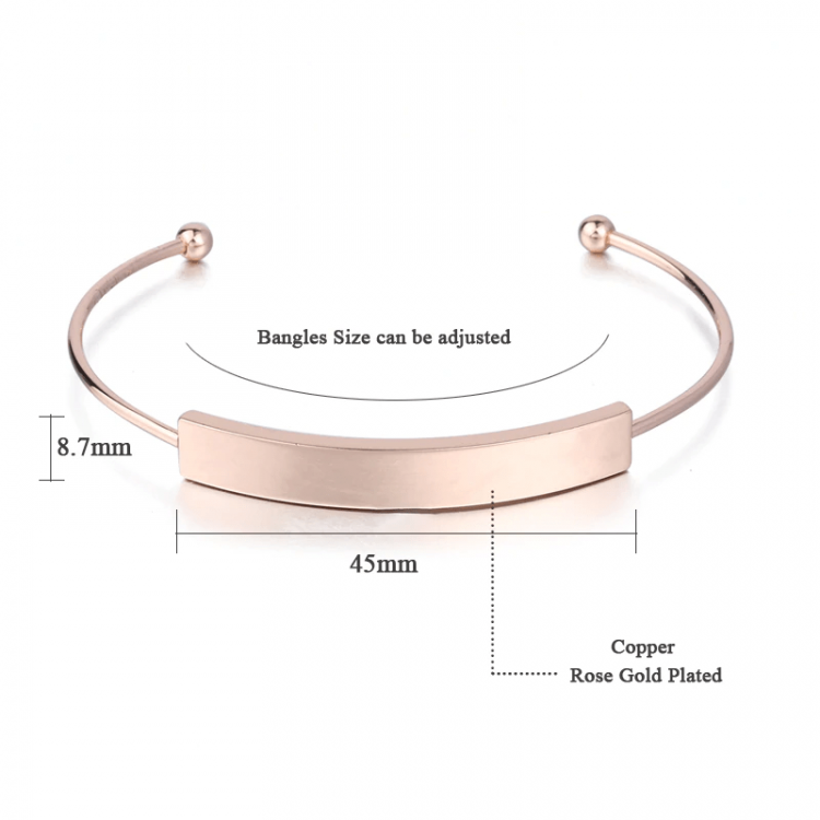 Custom Name Printed Personalized Bangle Women's Regular Casual Wear Jewelry Best Quality Stainless Steel Gold Silver Rose Gold