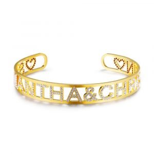 Custom Two Name Adjustable Sparkling Bracelet Heart Name Bracelet My Name Bracelet Best Quality