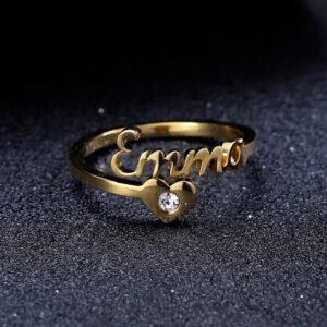 Gift For My Wife Girlfriends My Name Ring For Her Sparkling Single Name Ring