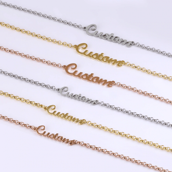 Gold Silver Rose Gold Custom Name Jewelry For Me Beautiful Name Bracelet