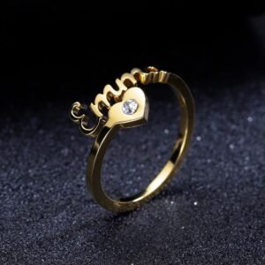 My Mother Name Ring Sparkling Custom Name Ring Beautiful Custom Name Ring For He