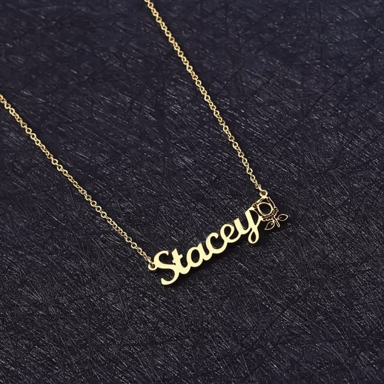 Regular Wear Jewelry For Ladies Personalized Shine Name Necklace Gold Silver Rose Gold