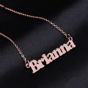 Rose Gold Custom Name Necklace Shine Nameplate Necklace Women's Name Necklace