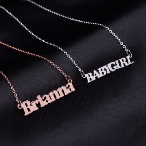 Shine Custom Nameplate Necklace For Women Love Name Necklace Gold Silver Rose Gold
