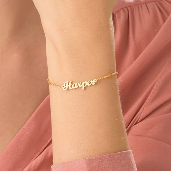 Simple Custom Chain Name Bracelet My Name Jewelry Love Name Bracelet Shine Gold Silver Bracelet