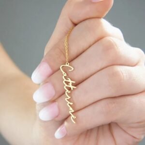 script handwriting custom name personalized vertical signature handwriting script font customizable name necklace