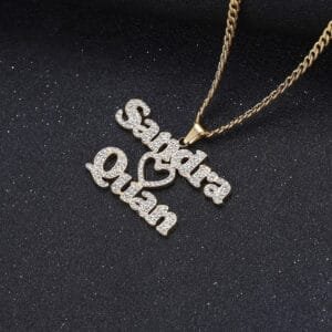 girlfriend boyfriend crystal necklace
