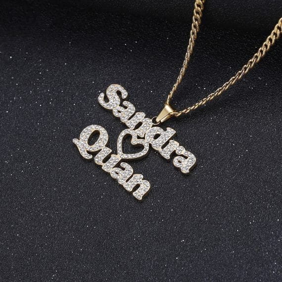girlfriend boyfriend crystal necklace