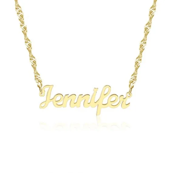 Wave Chain Name Necklace