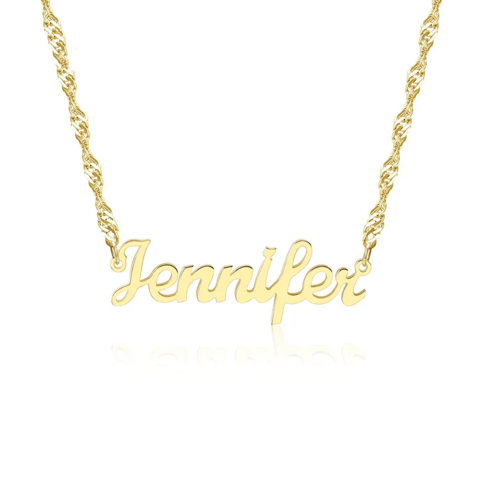 Wave Chain Name Necklace