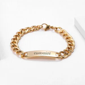 Hip Hop Style Engraved Bracelet