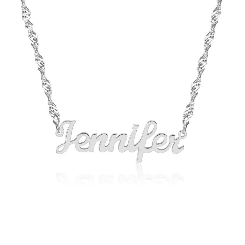 Wave Chain Name Necklace - Image 2