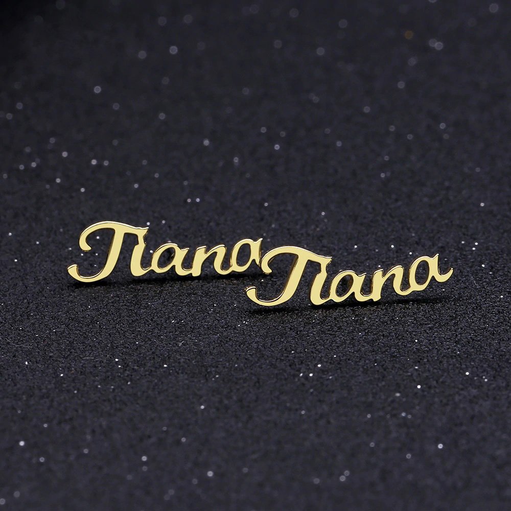 Customized Stud Name Earrings - Image 3
