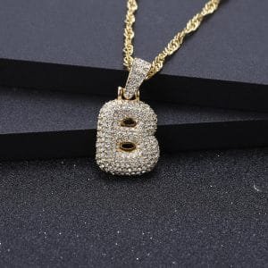 Personalized Bubble Letter Crystal Necklace