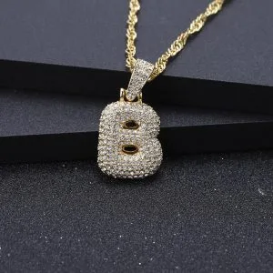Personalized Bubble Letter Crystal Necklace