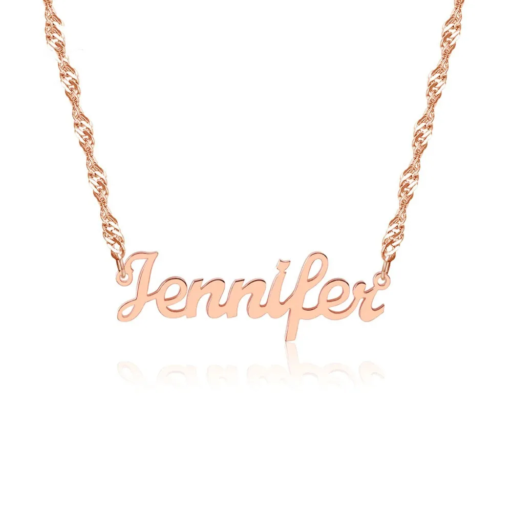 Wave Chain Name Necklace - Image 3