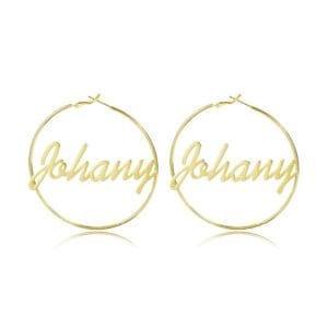 personalized hoop earrings for women daughter 50mm 60mm 70mm