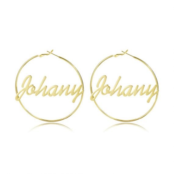 personalized hoop earrings for women daughter 50mm 60mm 70mm