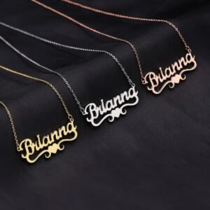 Brianna Custom Bespoke Name Necklace Women Casual Wear Gold Silver Rose Gold Necklace