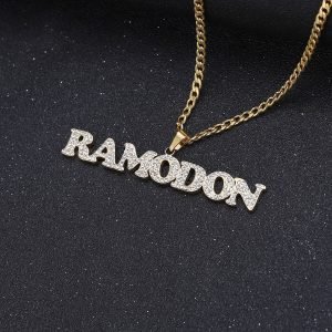sparkling iced out name jewelry nameplate personalized