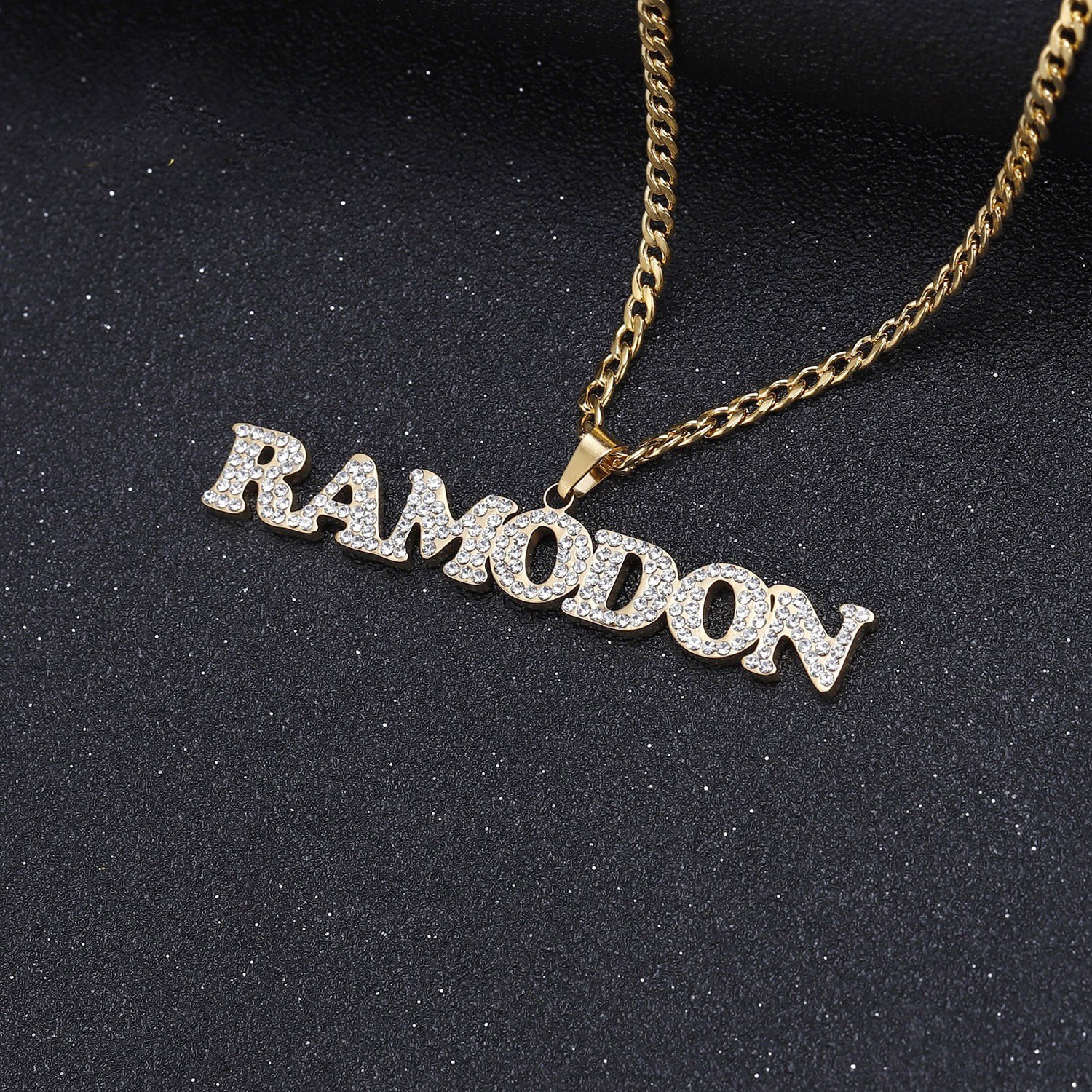 sparkling iced out name jewelry nameplate personalized