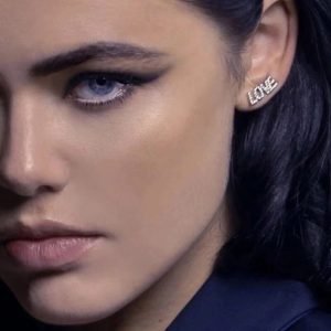 Customized Name Stud Earrings Iced Out Crystal Nameplate Earrings Women Jewelry