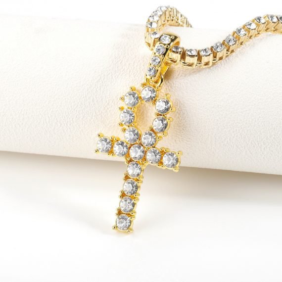 crystal cross necklace with tennis chain