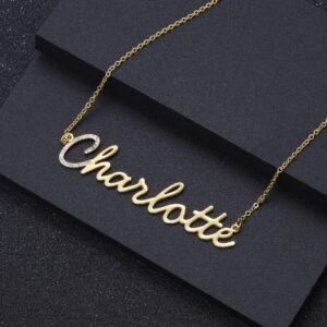 Good Looking Bespoke Any Name Necklace For Women Regular Outfits In Gold Silver Rose Gold Steel Material