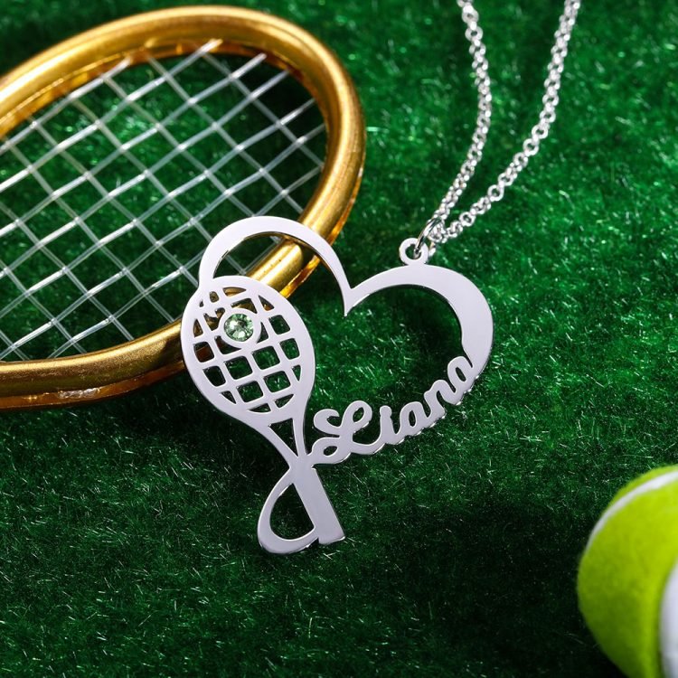 tennis racket name necklace