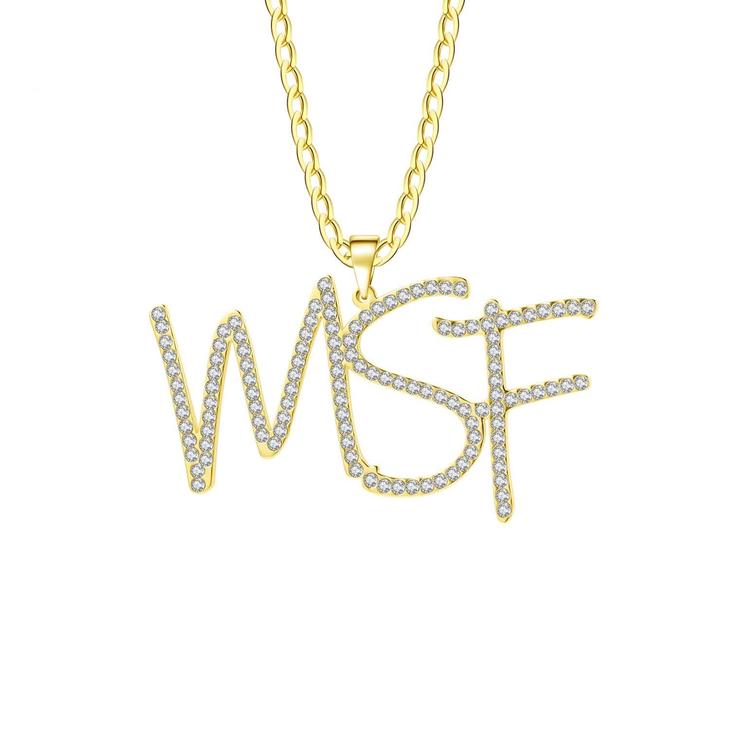 hip hop word letter number personalized jewelry custom crystal initials diamond iced out name necklace chain cuban