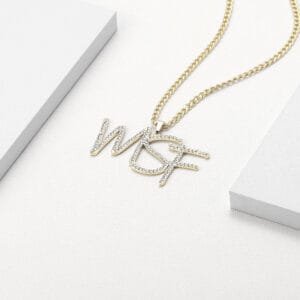 hip hop custom crystal initials diamond iced out name necklace personalized gold color