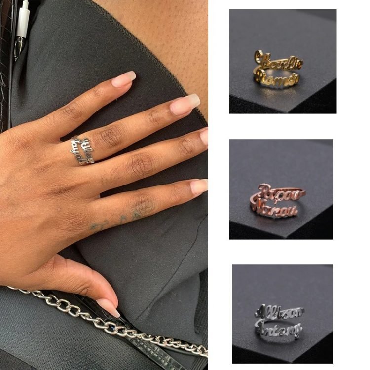 best personalized custom name ring for women for her birthday