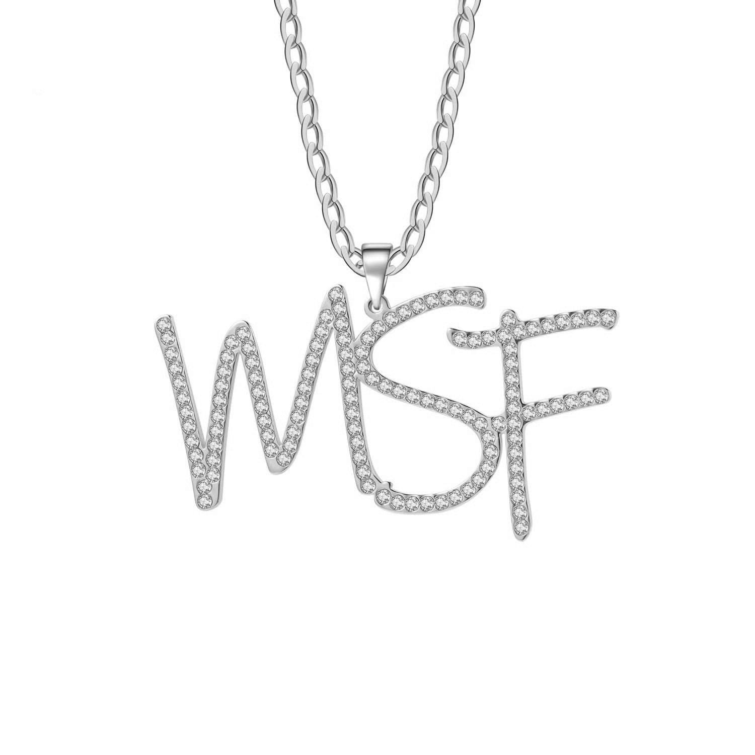 Sparkling Crystal Initials Necklace - Image 7