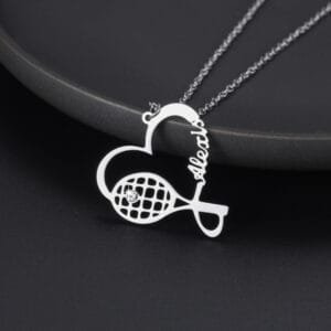 birthstone name necklace tennis personalized racket heart