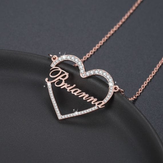 love heart name necklace