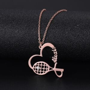 tennis lover name necklace