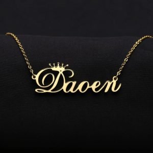 personalized crown name necklace for loved ones