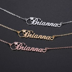 Personalized Birthstone Name Necklace