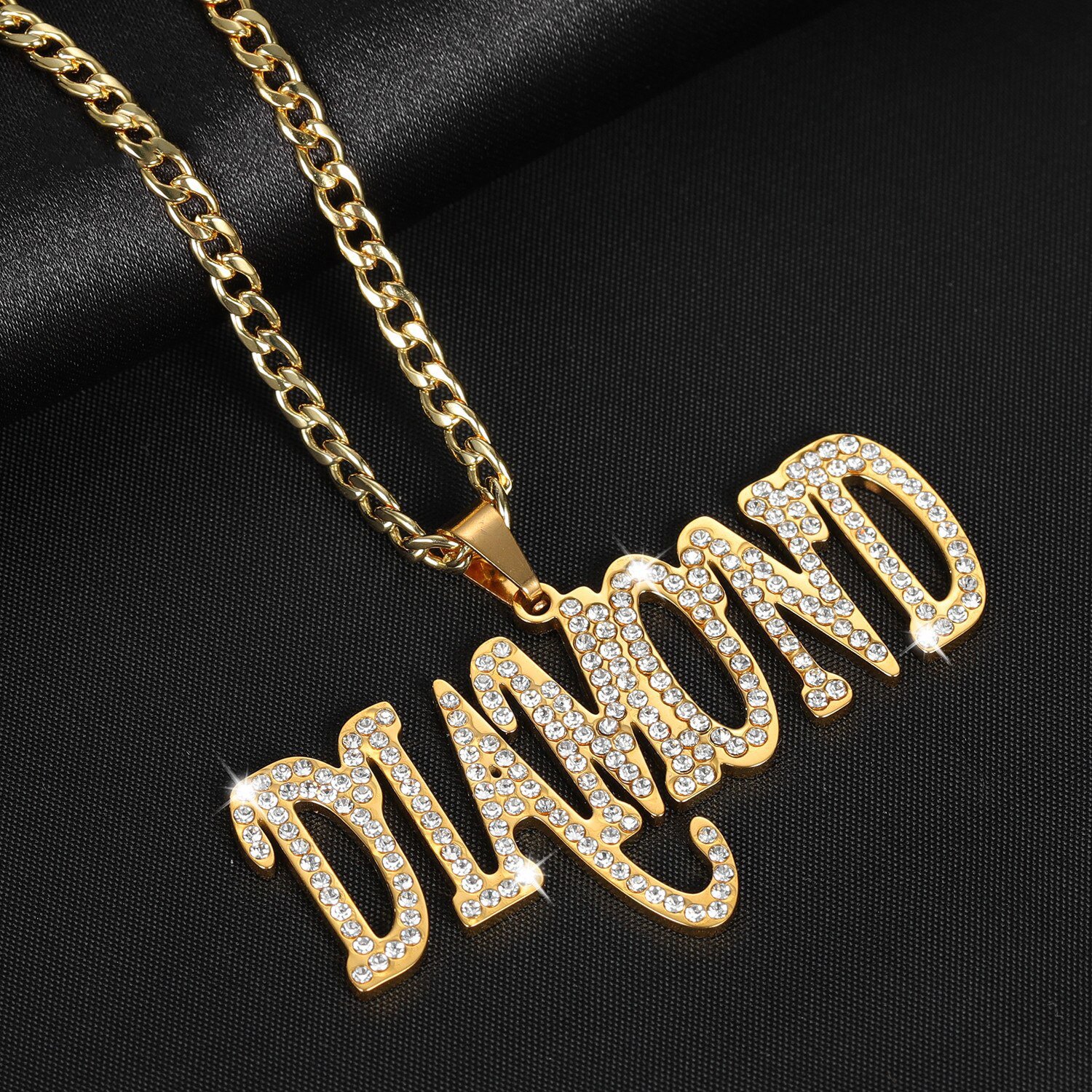 Iced Out Single Name Necklace - Image 2