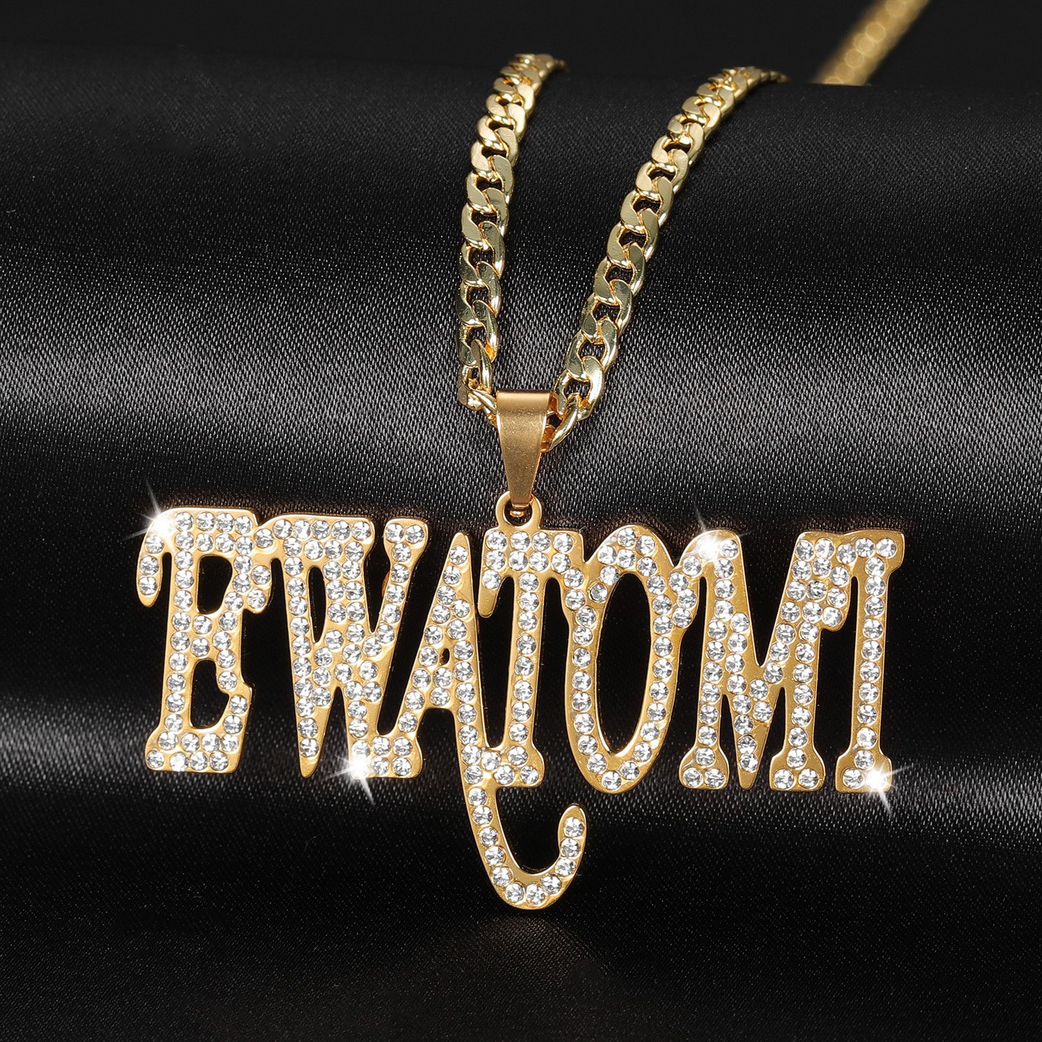 Iced Out Single Name Necklace - Image 3