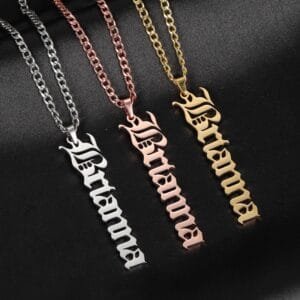 Old English Vertical Necklace
