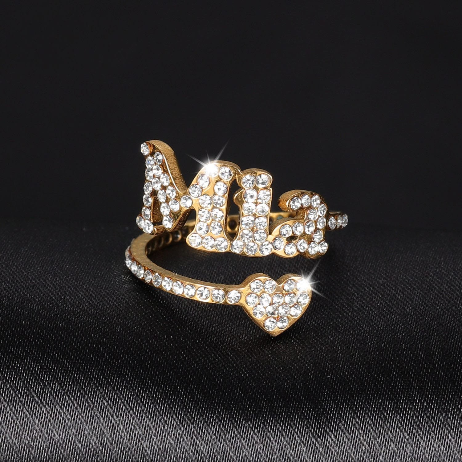 Iced Out Heart Ring