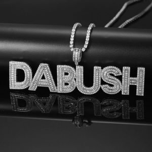 High Quality Iced Out Silver Color Stainless Steel Sparkling Bling Tennis Name Necklace For Men And Women Beceff Personalized Custom Jewelry