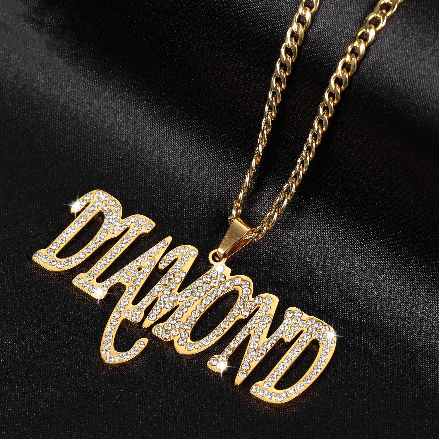 Iced Out Single Name Necklace - Image 4