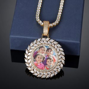 Laurel Leaves Photo Necklace