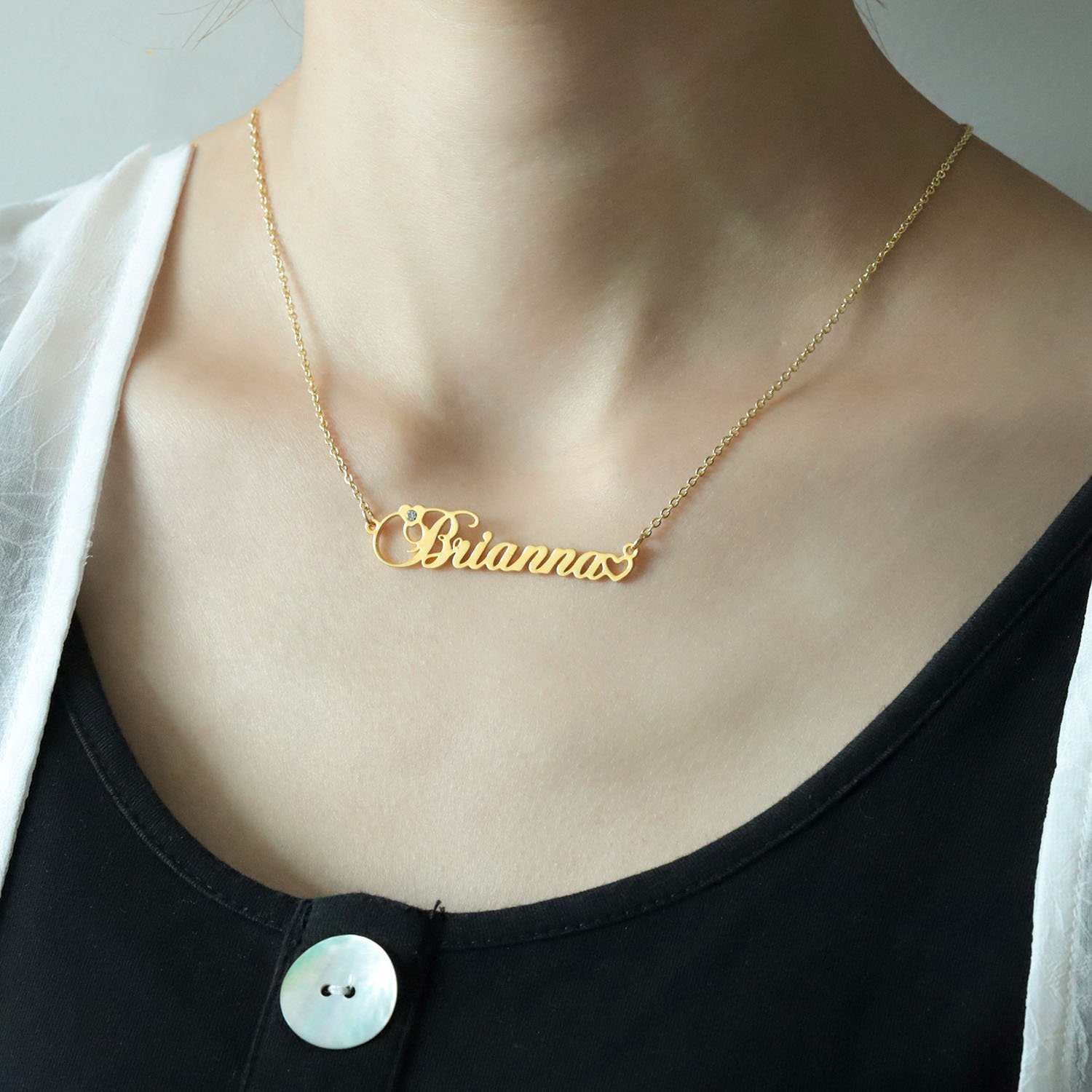 Personalized Birthstone Name Necklace - Image 7